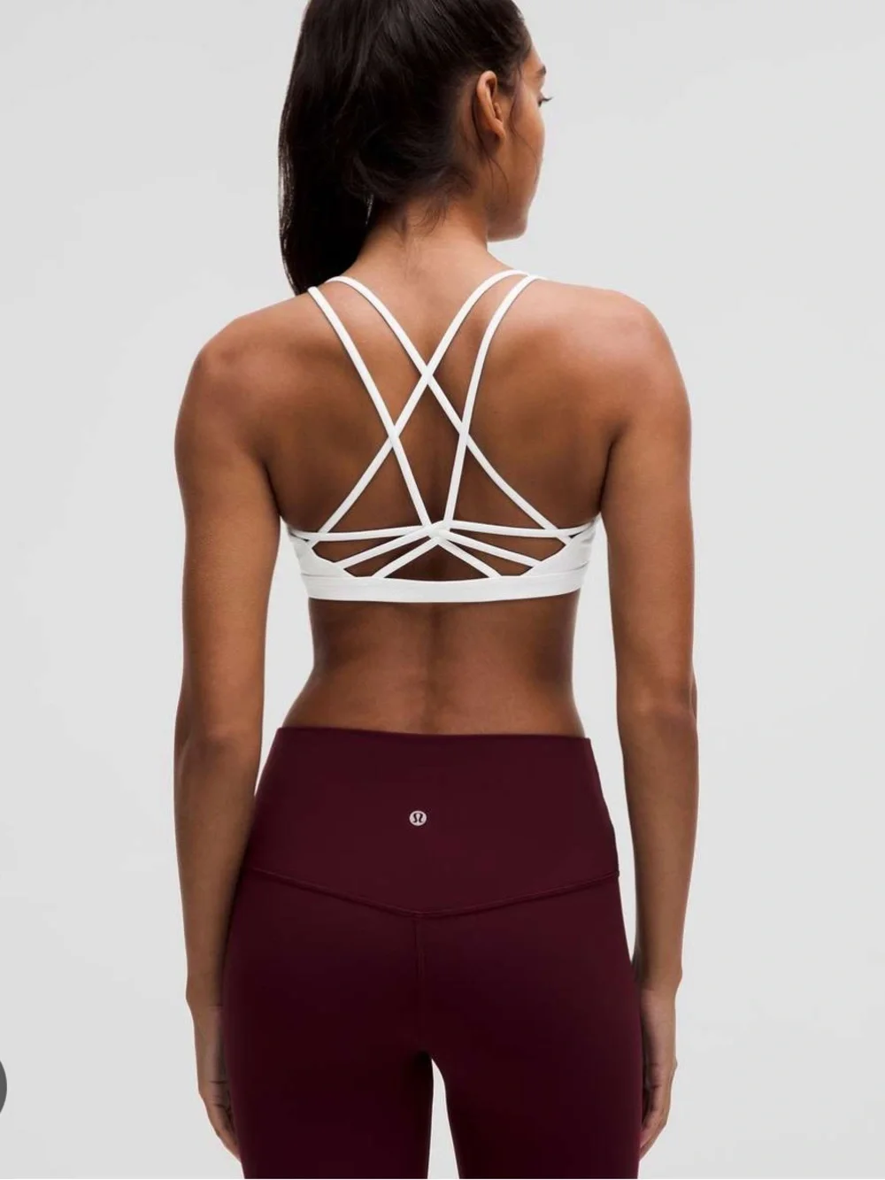 lululemon athletica White Strappy Back Sports Bra - Picture 1 of 3